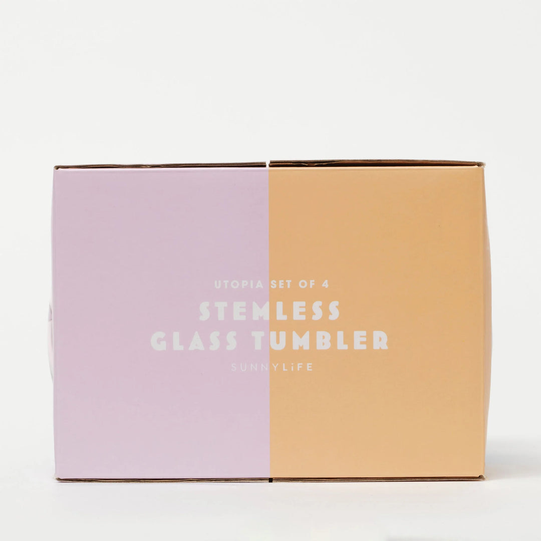 Sunnylife | Stemless Glass Tumblers - Utopia Multi (S4) | Shut the Front Door