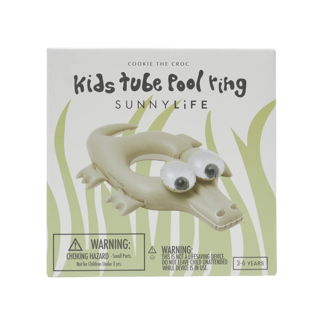 Sunnylife | Kids Tube Pool Ring - Cookie the Croc Khaki | Shut the Front Door