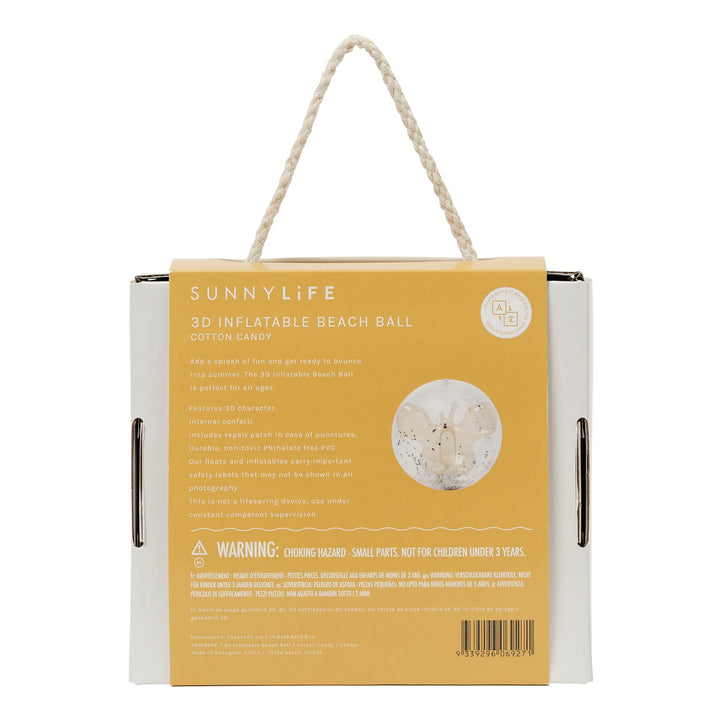 Sunnylife | 3D Inflatable Beach Ball - Cotton Candy Glitter | Shut the Front Door