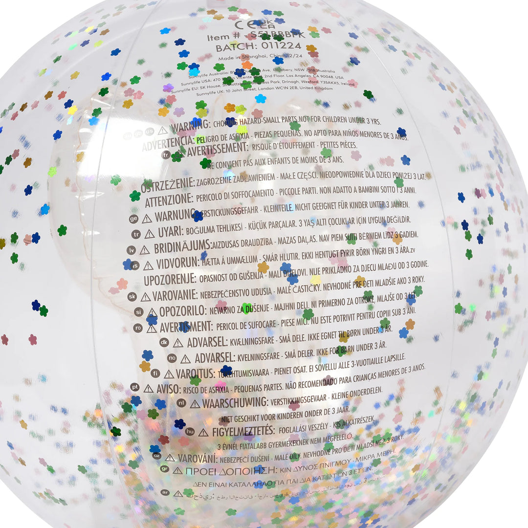 Sunnylife | 3D Inflatable Beach Ball - Cotton Candy Glitter | Shut the Front Door