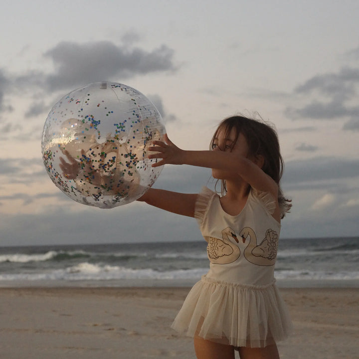 Sunnylife | 3D Inflatable Beach Ball - Cotton Candy Glitter | Shut the Front Door
