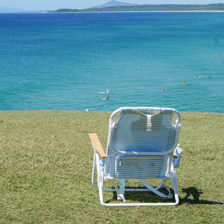Sunnylife | Deluxe Beach Chair - Blue Stripe | Shut the Front Door