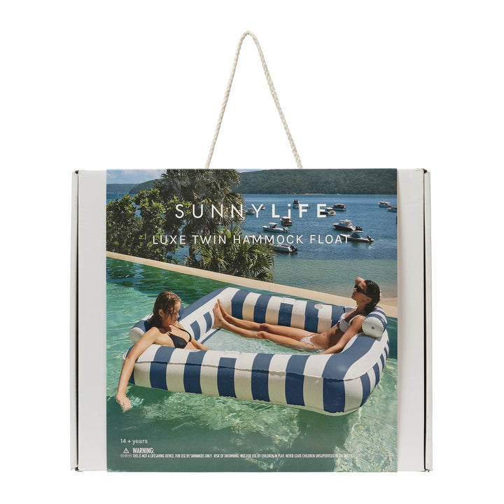 Sunnylife | Deluxe Twin Hammock - Le Weekend Navy Stripe | Shut the Front Door