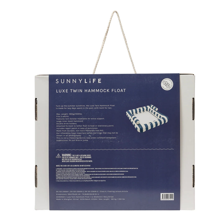 Sunnylife | Deluxe Twin Hammock - Le Weekend Navy Stripe | Shut the Front Door
