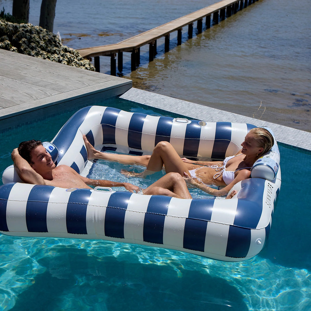 Sunnylife | Deluxe Twin Hammock - Le Weekend Navy Stripe | Shut the Front Door