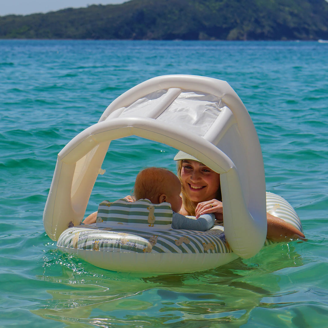 Sunnylife | Float Together Baby Seat - Duck Sage Stripe | Shut the Front Door