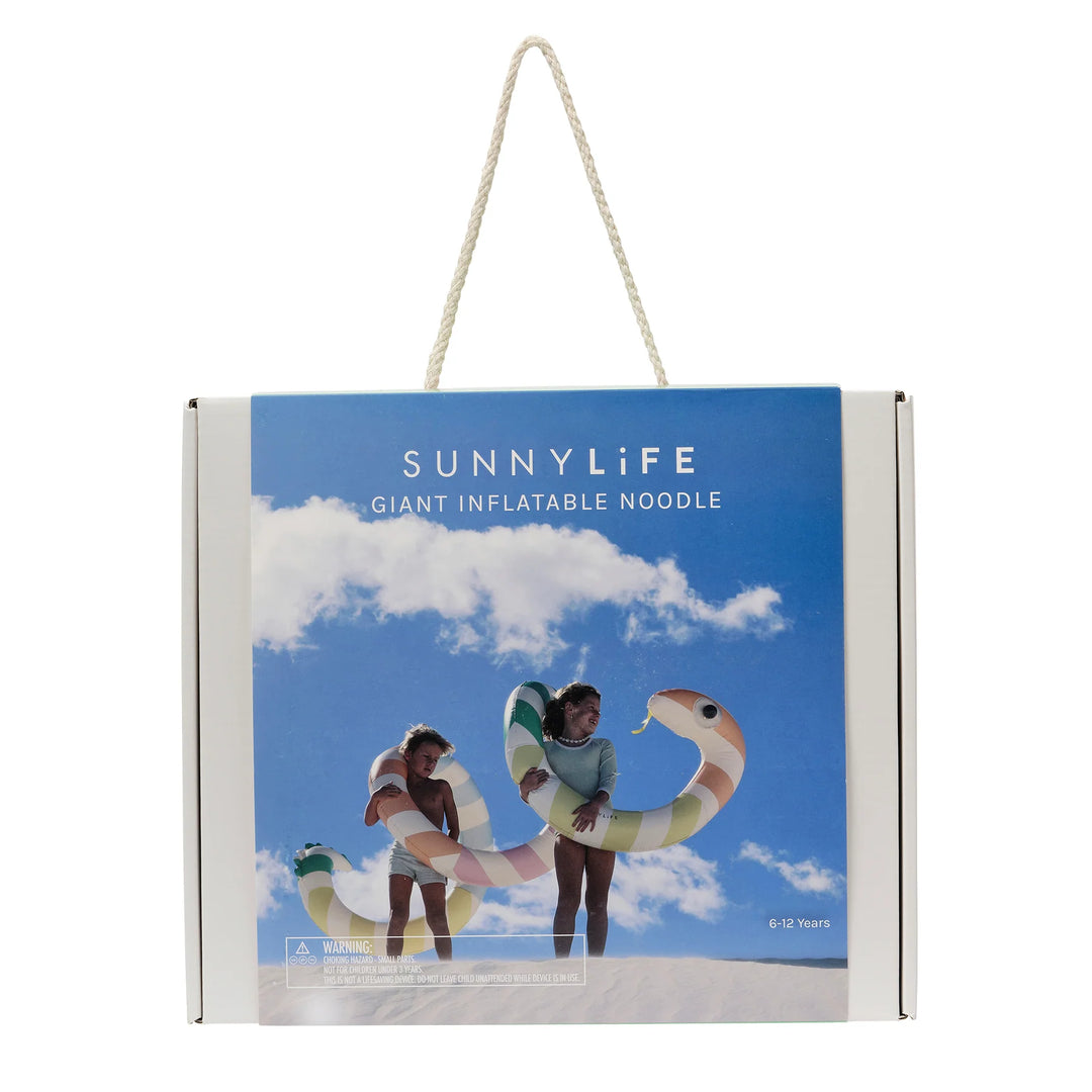 Sunnylife | Giant Inflatable Noodle - Poolside Sorbet Stripe | Shut the Front Door
