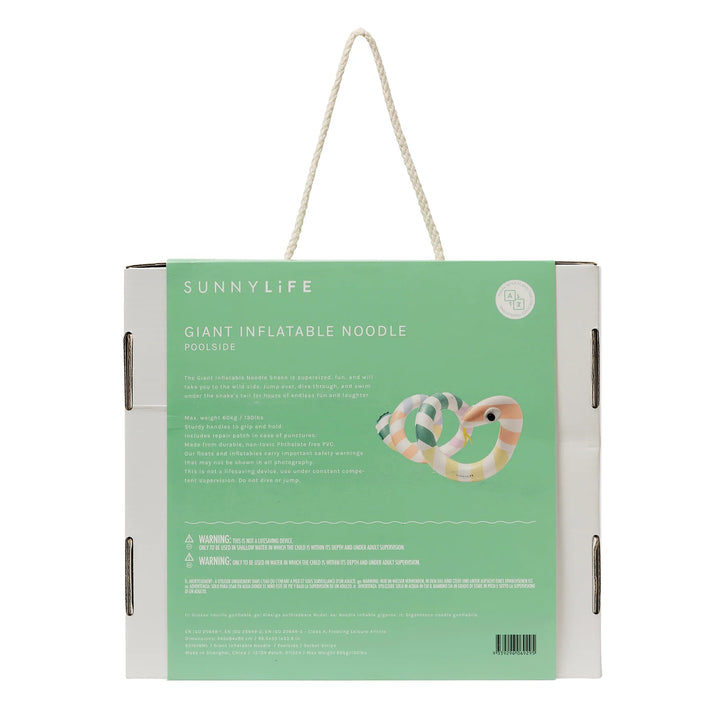 Sunnylife | Giant Inflatable Noodle - Poolside Sorbet Stripe | Shut the Front Door