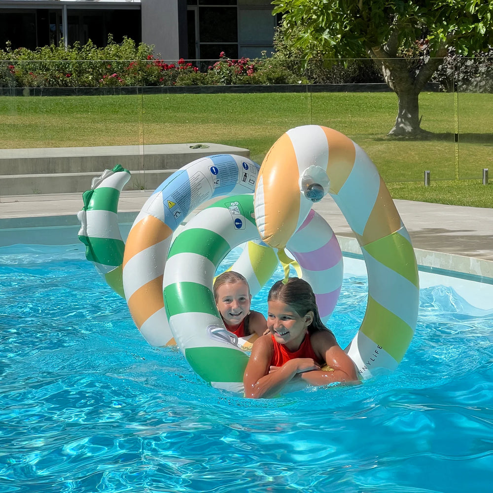 Sunnylife | Giant Inflatable Noodle - Poolside Sorbet Stripe | Shut the Front Door