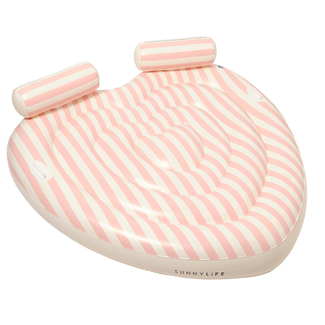 Sunnylife | Twin Heart Lie-On - Stole My Heart Pink Stripe | Shut the Front Door
