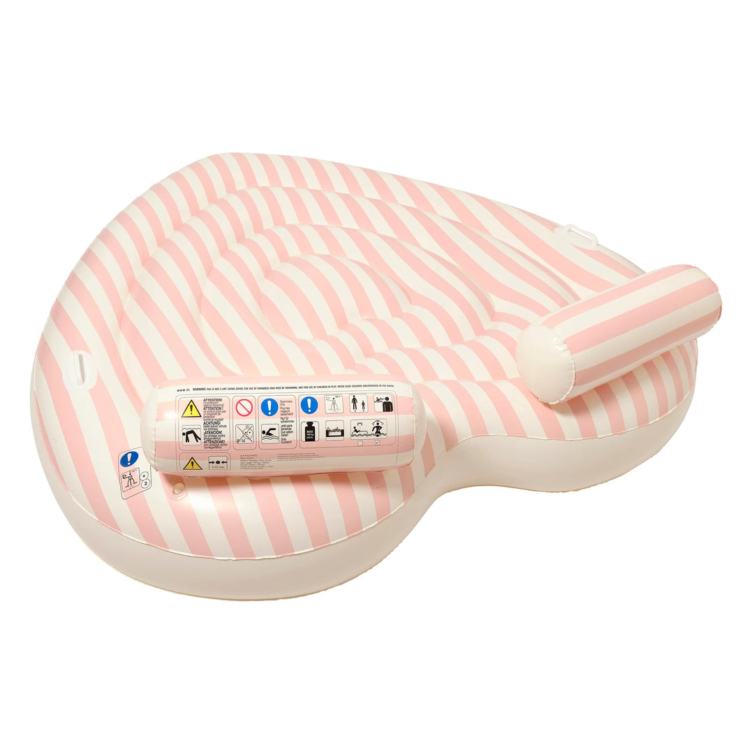Sunnylife | Twin Heart Lie-On - Stole My Heart Pink Stripe | Shut the Front Door