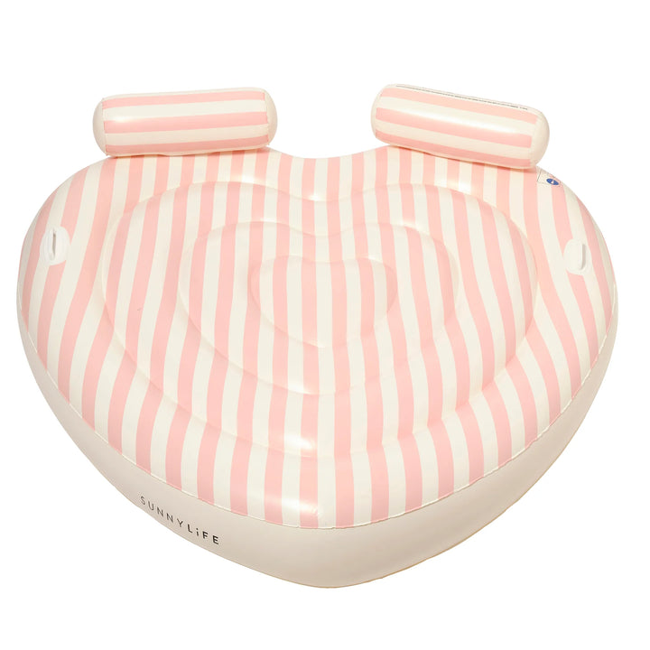 Sunnylife | Twin Heart Lie-On - Stole My Heart Pink Stripe | Shut the Front Door