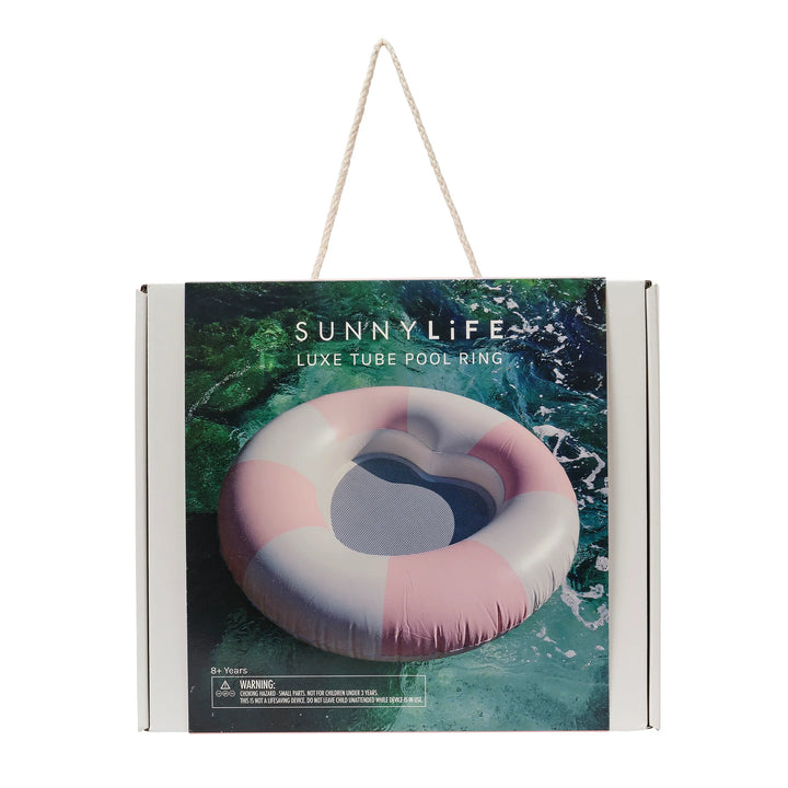 Sunnylife | Luxe Tube Pool Ring - Stole My Heart Pink Stripe | Shut the Front Door