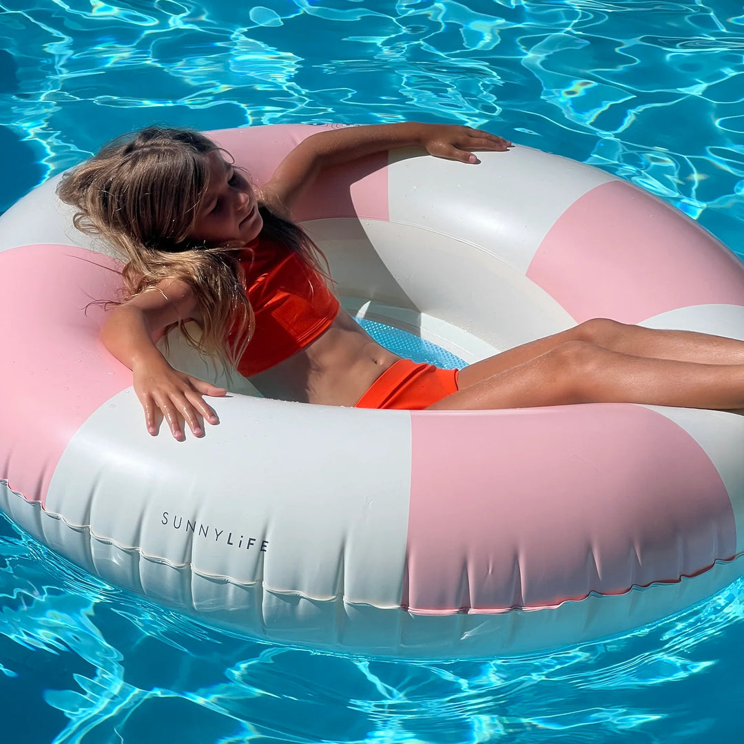 Sunnylife | Luxe Tube Pool Ring - Stole My Heart Pink Stripe | Shut the Front Door