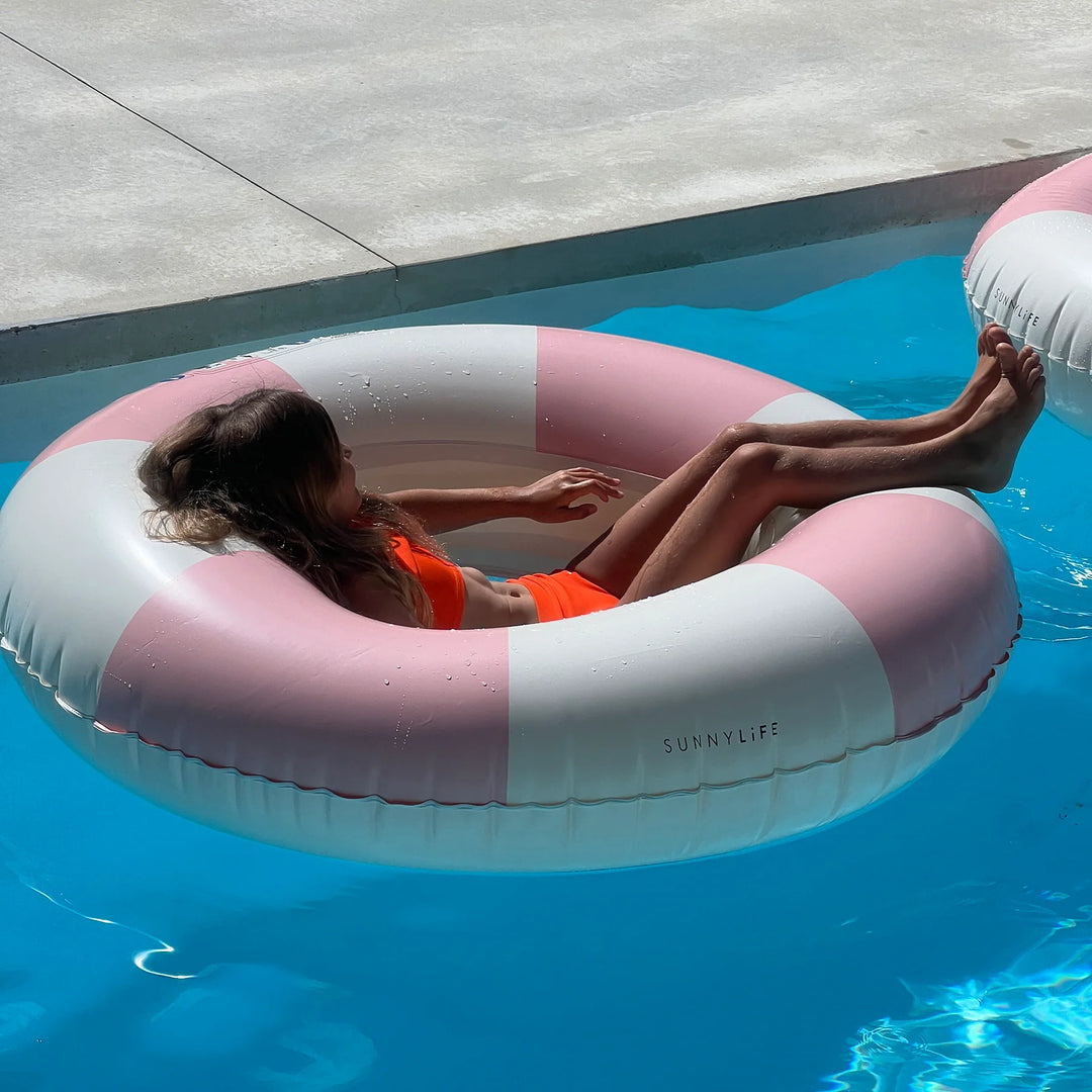 Sunnylife | Luxe Tube Pool Ring - Stole My Heart Pink Stripe | Shut the Front Door
