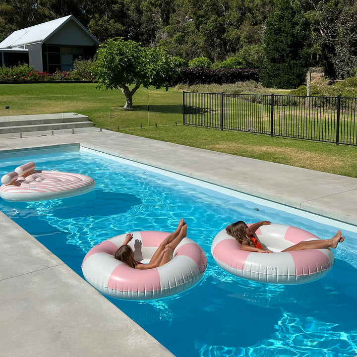 Sunnylife | Luxe Tube Pool Ring - Stole My Heart Pink Stripe | Shut the Front Door