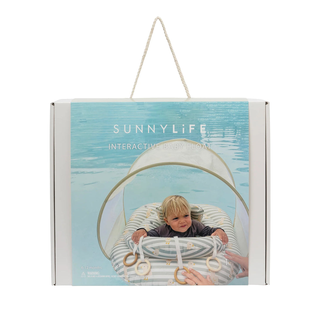 Sunnylife | Interactive Baby Float - Duck Sage Stripe | Shut the Front Door