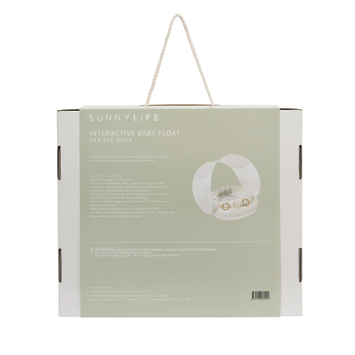Sunnylife | Interactive Baby Float - Duck Sage Stripe | Shut the Front Door