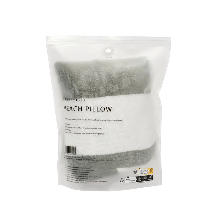 Sunnylife | Inflatable Beach Pillow - The Vacay Olive Stripe | Shut the Front Door