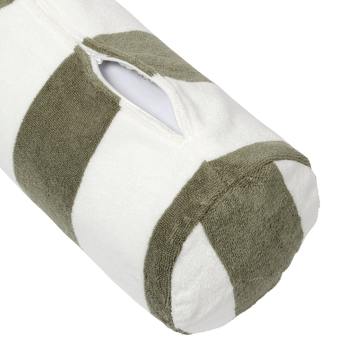Sunnylife | Inflatable Beach Pillow - The Vacay Olive Stripe | Shut the Front Door