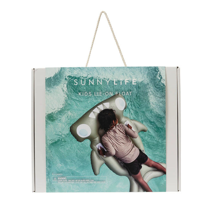 Sunnylife | Kids Lie-On Float - Salty the Shark Khaki | Shut the Front Door