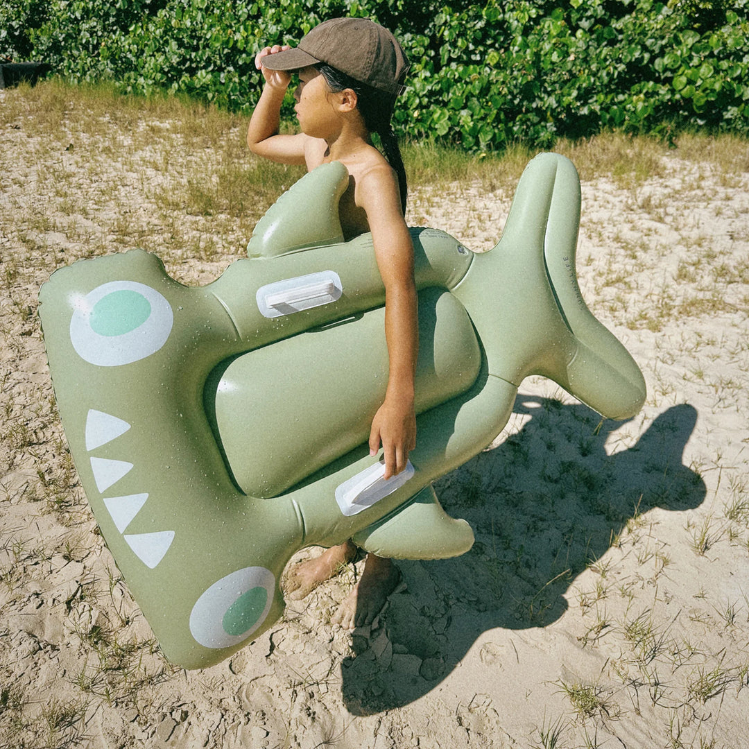 Sunnylife | Kids Lie-On Float - Salty the Shark Khaki | Shut the Front Door