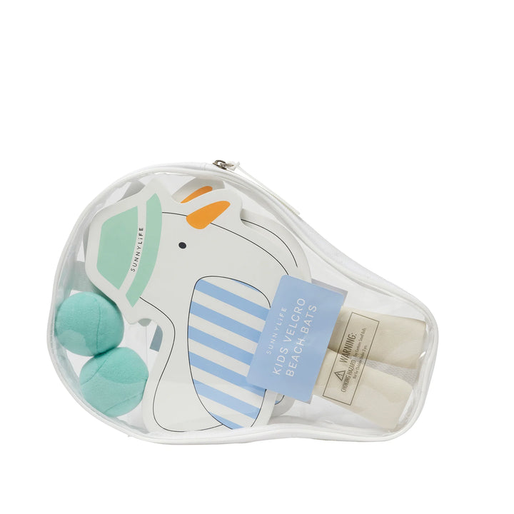 Sunnylife | Kids Velcro Beach Bats - Sammy The Seagull Blue Stripe | Shut the Front Door