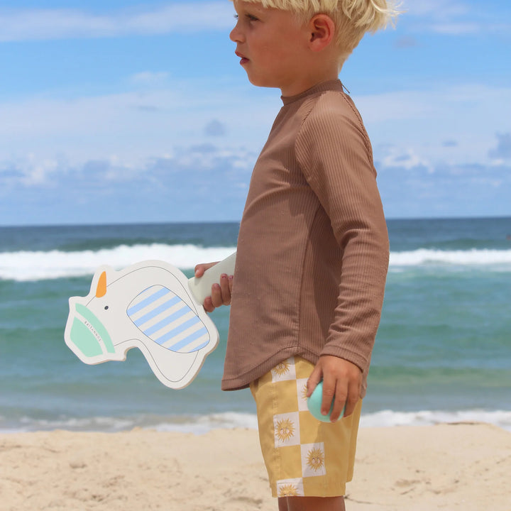 Sunnylife | Kids Velcro Beach Bats - Sammy The Seagull Blue Stripe | Shut the Front Door
