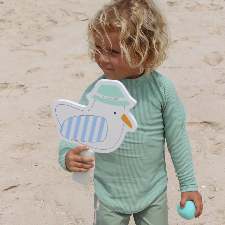 Sunnylife | Kids Velcro Beach Bats - Sammy The Seagull Blue Stripe | Shut the Front Door