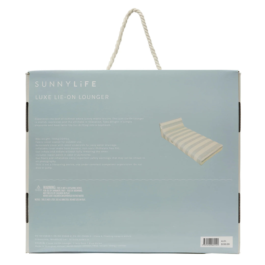 Sunnylife | Luxe Lie-On Lounger - Lazy Days Blue Stripe | Shut the Front Door