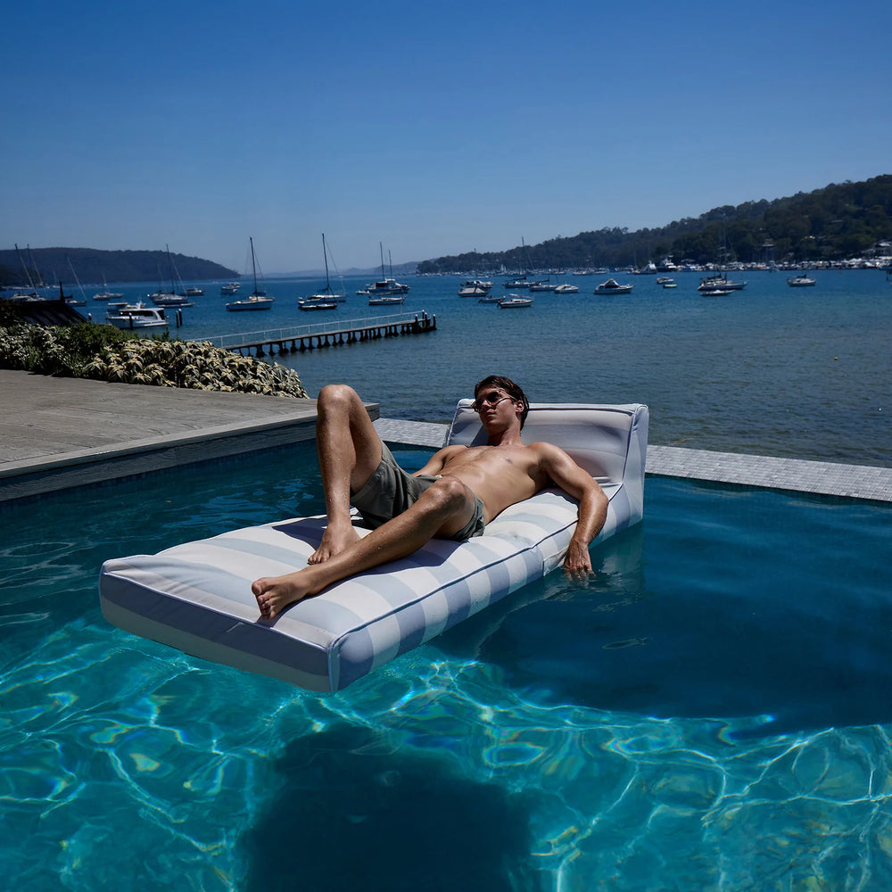 Sunnylife | Luxe Lie-On Lounger - Lazy Days Blue Stripe | Shut the Front Door