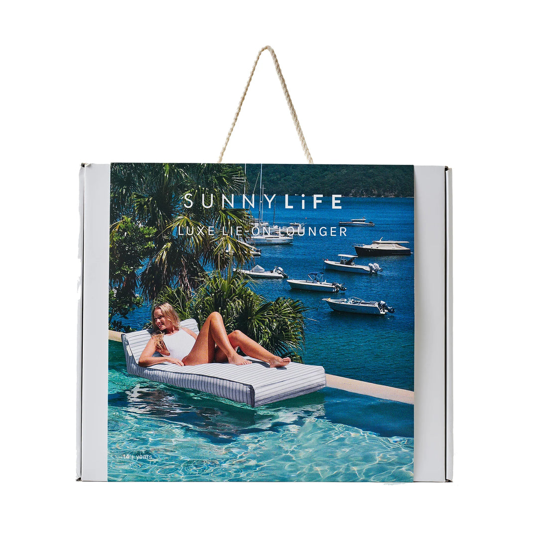 Sunnylife | Luxe Lie-On Lounger- La Palma Sage Stripe | Shut the Front Door