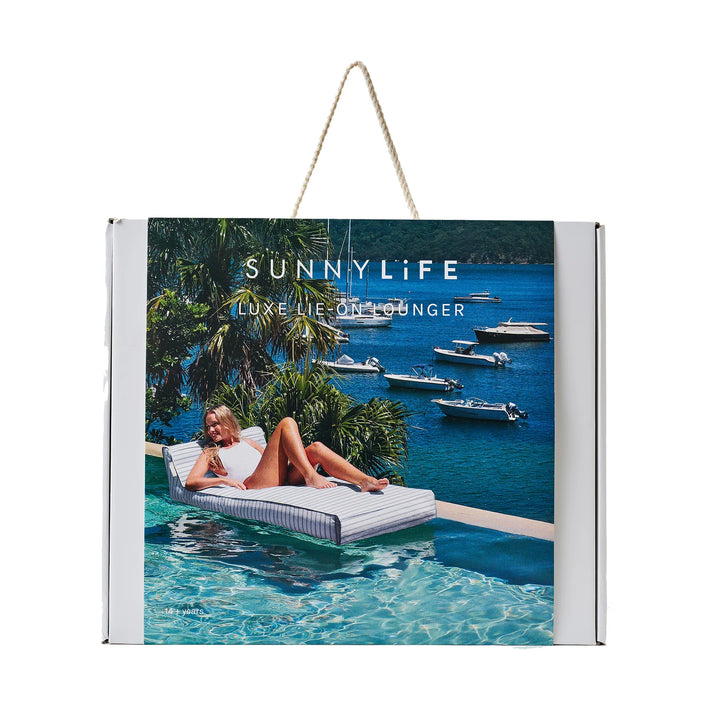 Sunnylife | Luxe Lie-On Lounger- La Palma Sage Stripe | Shut the Front Door