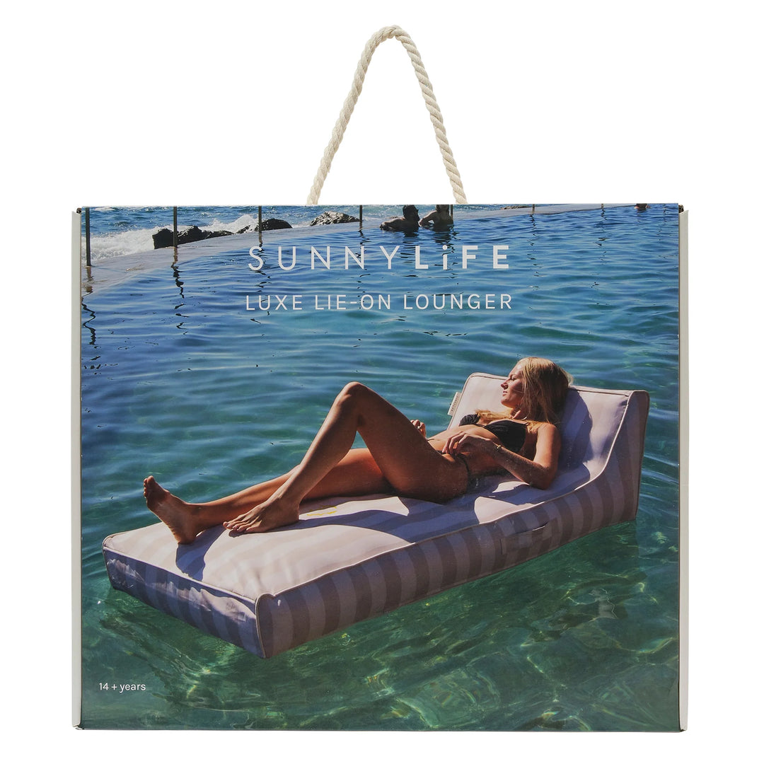 Sunnylife | Luxe Lie-On Lounger - Oyster Stripe | Shut the Front Door