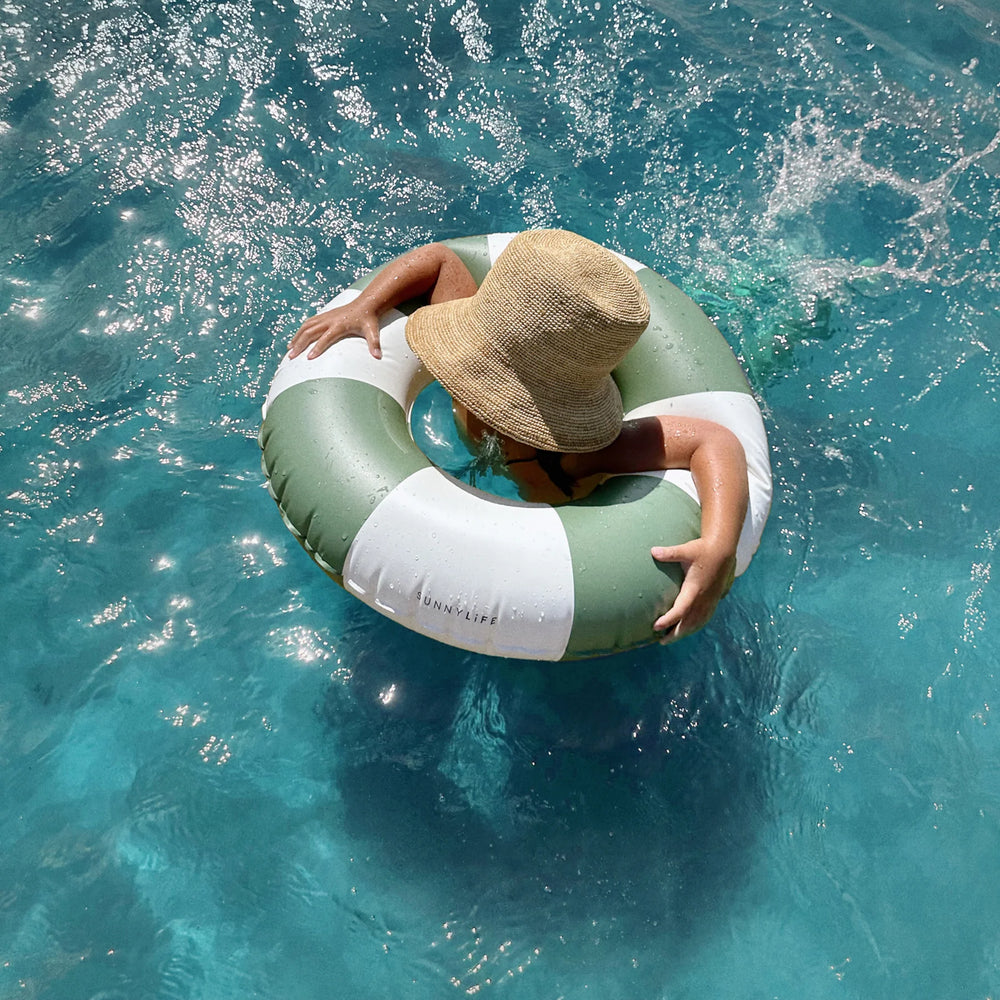 Sunnylife | Mini Tube Pool Ring - Olive Stripe | Shut the Front Door