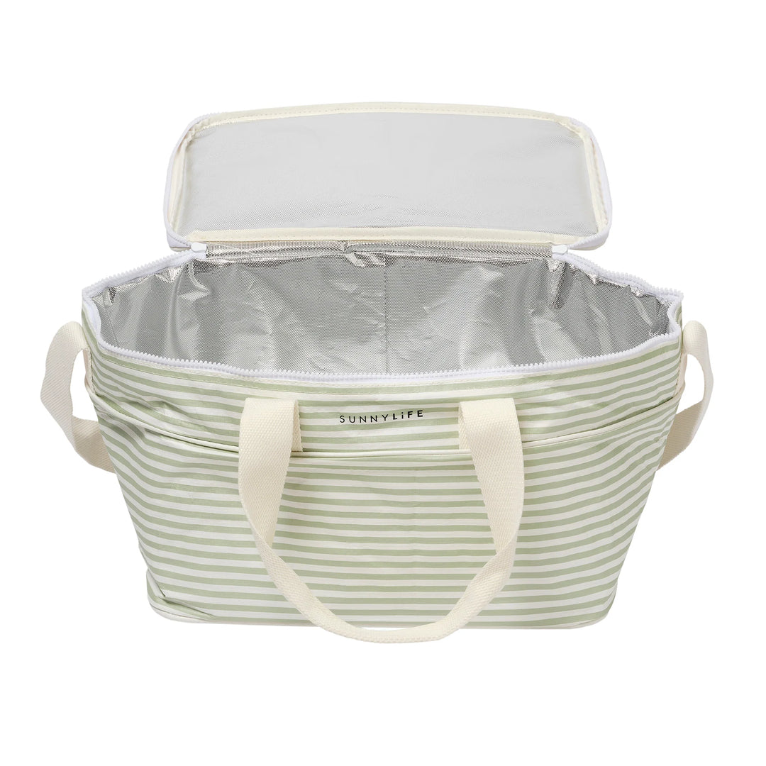 Sunnylife | Light Cooler Bag - Sea Sage Stripe | Shut the Front Door