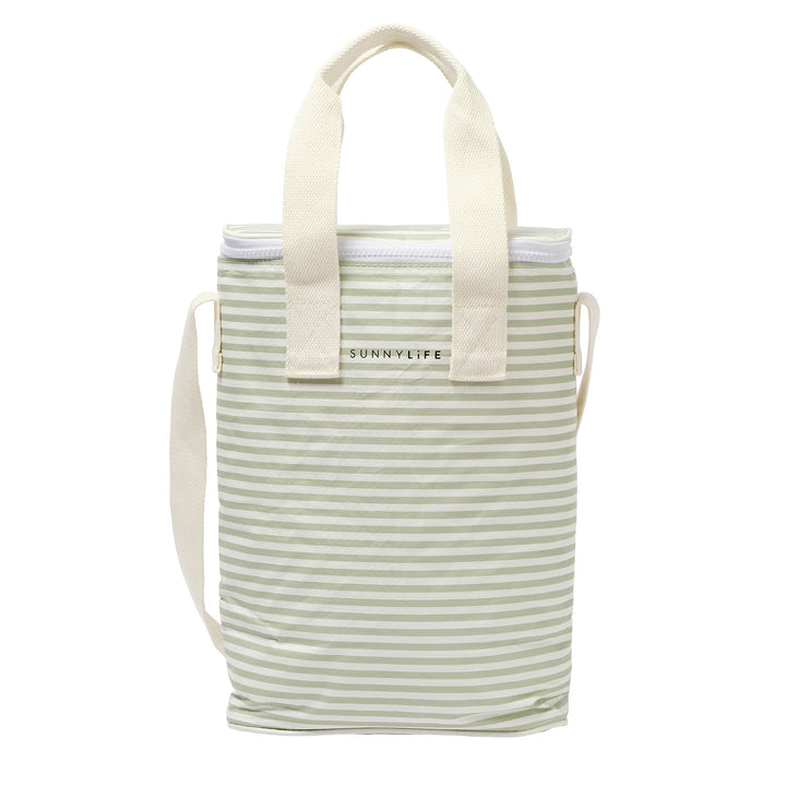 Sunnylife | Light Cooler Drinks Bag - Sea Sage Stripe | Shut the Front Door