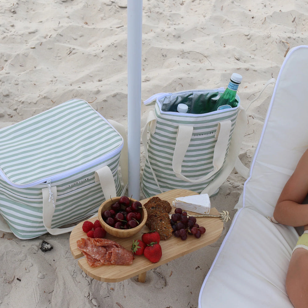 Sunnylife | Light Cooler Drinks Bag - Sea Sage Stripe | Shut the Front Door