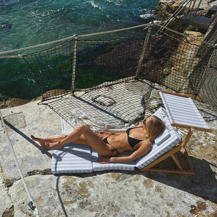 Pool House Daybed - Sea Sage Stripe