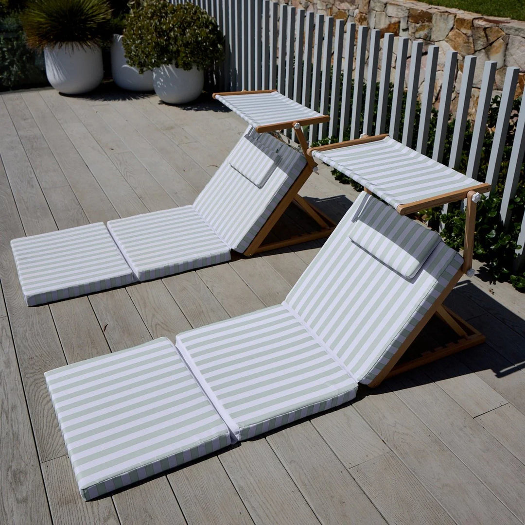 Pool House Daybed - Sea Sage Stripe