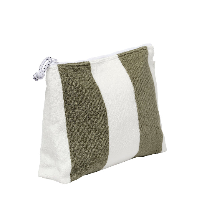 Sunnylife | Terry Beach Pouch - The Vacay Olive Stripe | Shut the Front Door