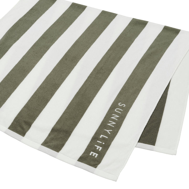 Sunnylife | Beach Towel - The Vacay Olive Stripe | Shut the Front Door