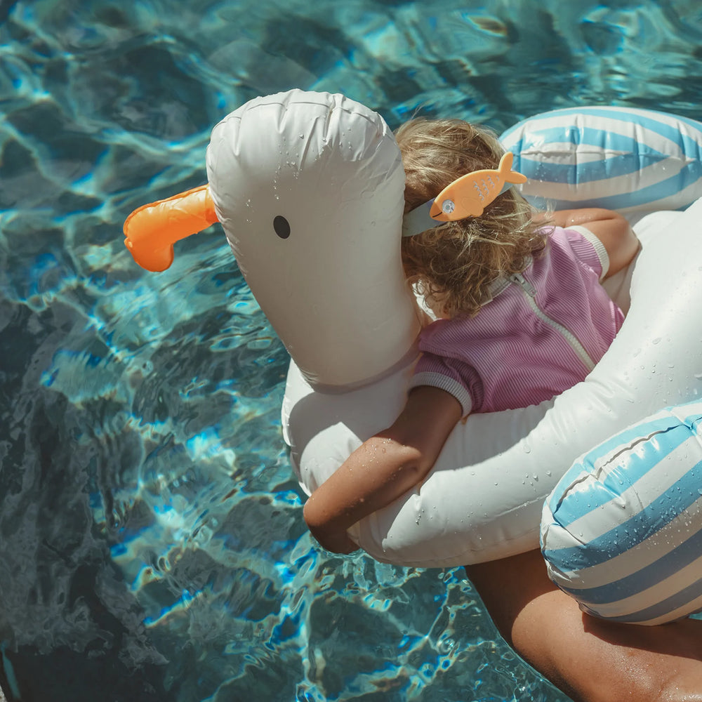 Sunnylife | Kids Tube Pool Ring - Sammy the Seagull Blue Stripe | Shut the Front Door