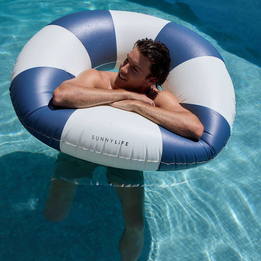 Sunnylife | Tube Pool Ring - Navy Stripe | Shut the Front Door