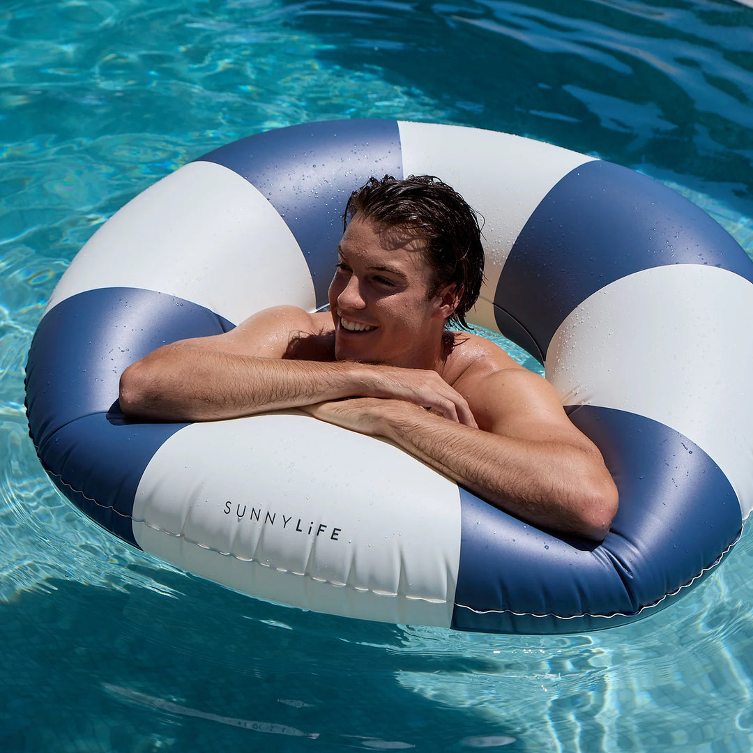 Sunnylife | Tube Pool Ring - Navy Stripe | Shut the Front Door