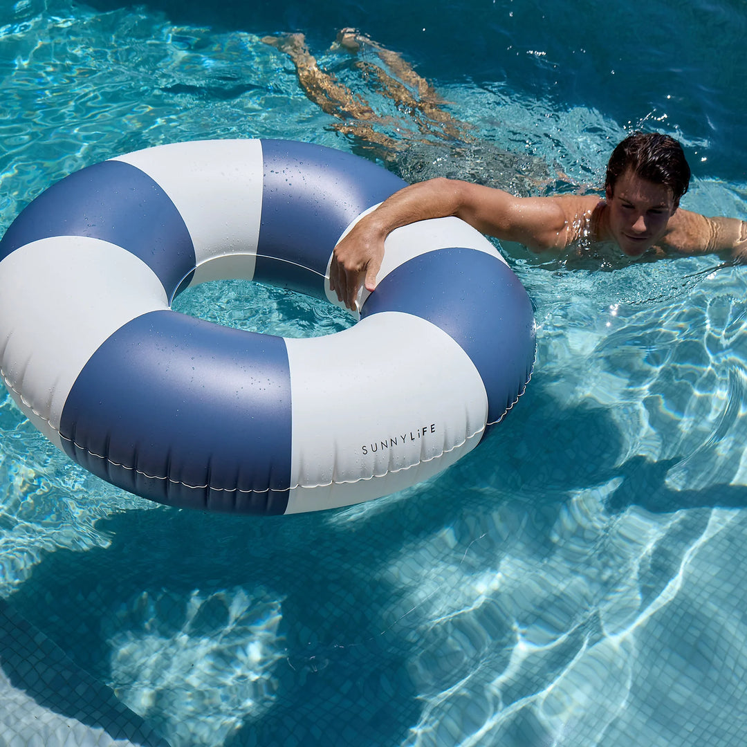 Sunnylife | Tube Pool Ring - Navy Stripe | Shut the Front Door