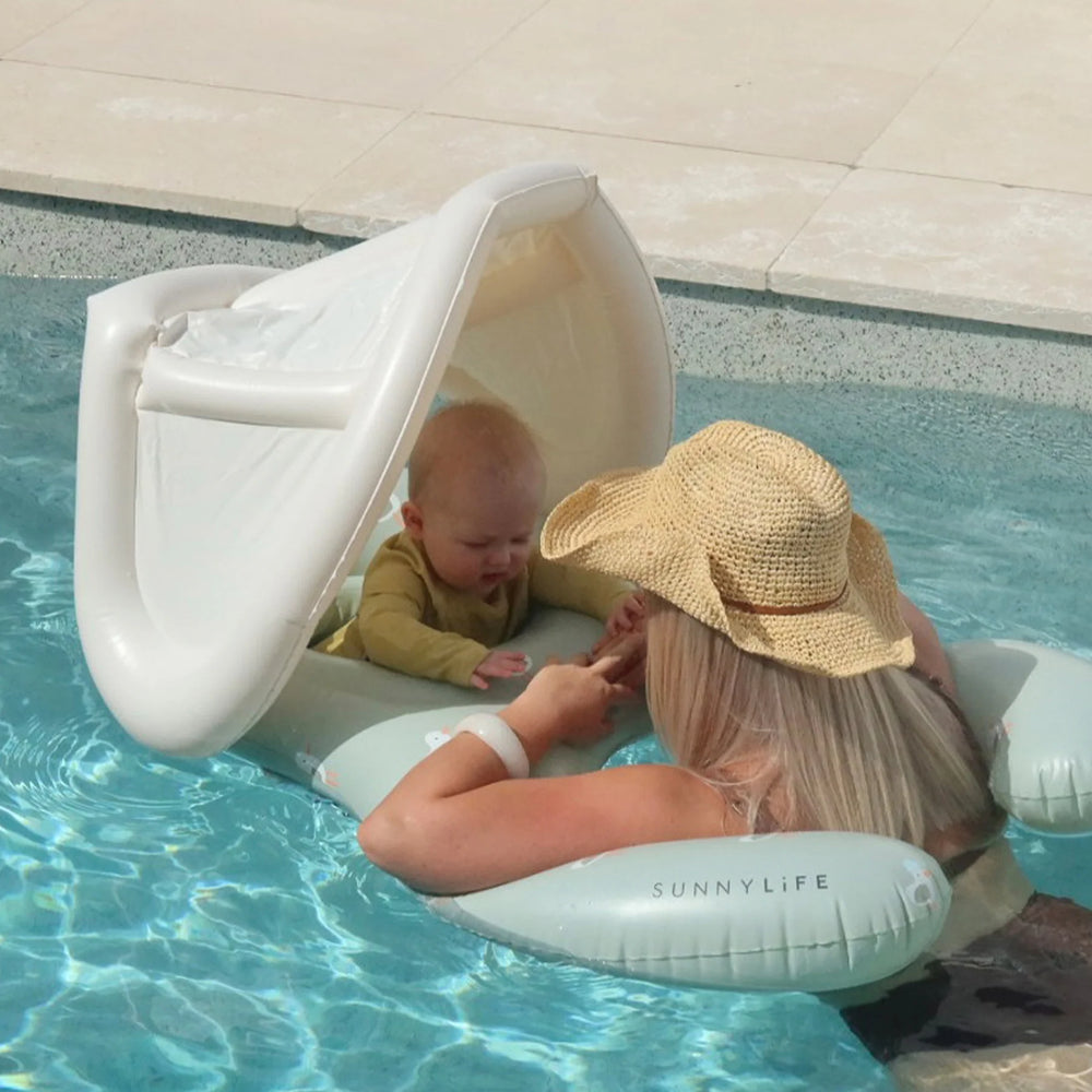 Sunnylife | Float Together Baby Seat Sammy the Seagull Green | Shut the Front Door