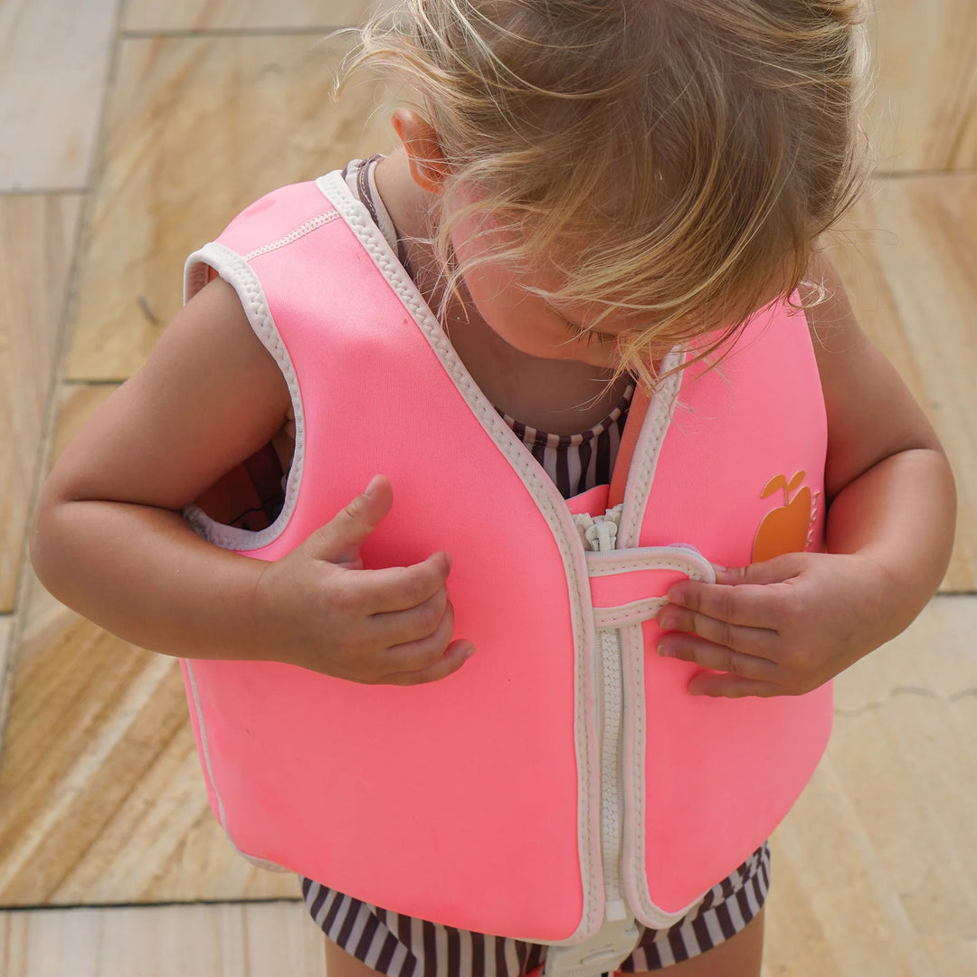 Sunnylife | Kids Swim Vest 2-3 Poppy the Peach Neon Pink | Shut the Front Door