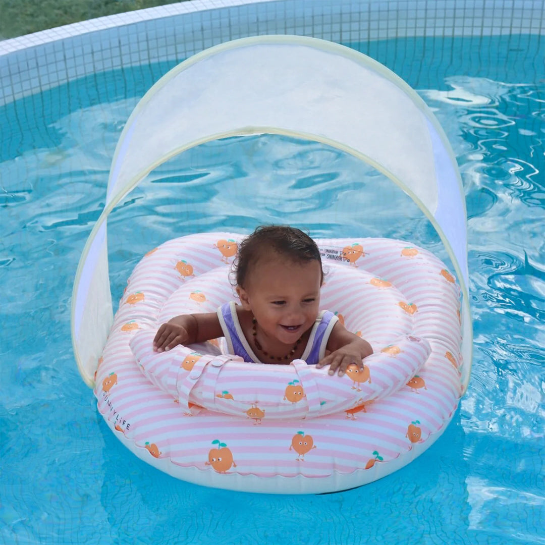 Sunnylife | Interactive Baby Float Poppy the Peach Pink Stripe | Shut the Front Door