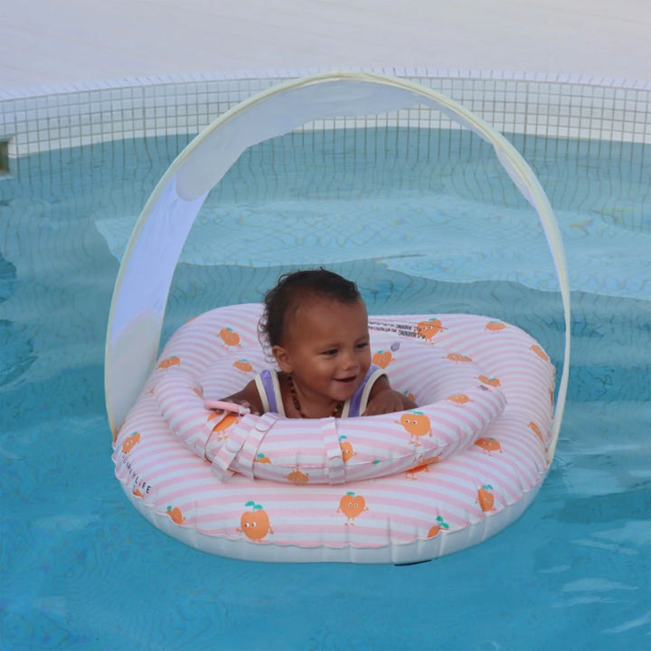 Sunnylife | Interactive Baby Float Poppy the Peach Pink Stripe | Shut the Front Door